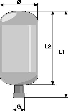 operating pressure 10 bar 40 C - max. operating pressure 6 bar pk_2_042 Volume Connection Ø L1 L2 Order no.