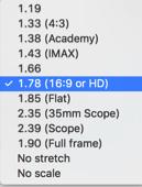 If you followed this manual correctly, you already selected a FLAT or SCOPE aspect ratio (or container size) in step 1. Check if your film looks okay now in the preview windows top right.