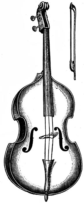 The CELLO is much larger than the violins and the violas.