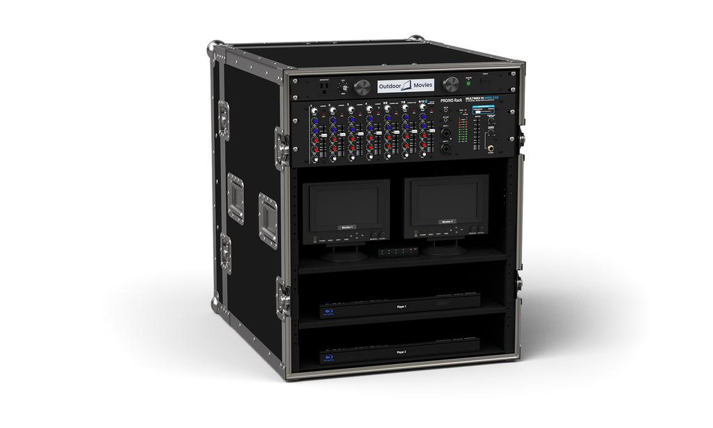 Console ProHD Console ProHD is the centerpiece of five Outdoor Movies complete cinema packages featuring robust professional-grade production tools in a ready to roll ATA-rated rackmount road case: