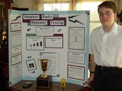 Page 7 James, KI4FZY, Wins School and County Science Fair Awards with Ham Radio High Five and then some is due to James McDowell, KI4FZY, of Mount Sidney, for a great science fair project on ham