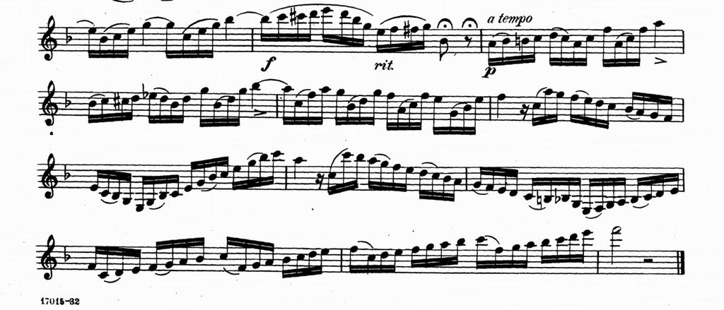 * Excerpt 2: Cyrille Rose, 32 Etudes for Clarinet, #10 (marked Allegro) Please start at the a tempo marking (do not play the first two measures!