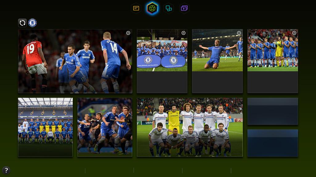Using the SOCCER Panel This function is not available in the U.S.A. and Canada. SOCCER Chelsea Videos News Matchups Rankings Edit teams The screen shown may vary depending on the model.