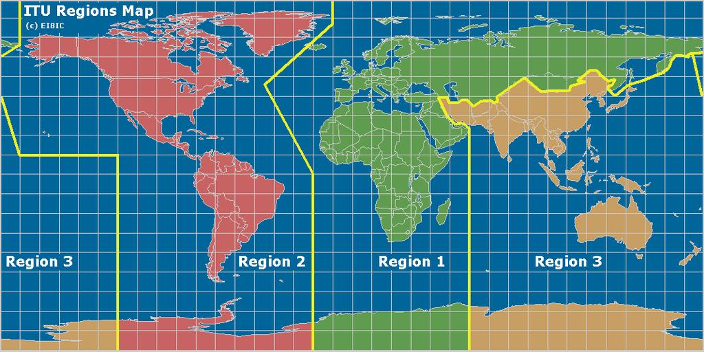 Three ITU Regions Americas Europe,