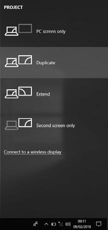 TV s screen. See below an example of a connection to a Laptop PC running Windows 10 that has built in Wireless Display.