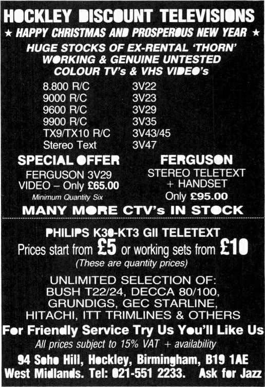 univerthe TV trade in general sities, and, of course, since the '60's. WHY NOT TELEPHONE UXBRIDGE (0895) 55800 TO DISCUSS YOUR REQUIREMENTS. DAVE DYSON WILL HELP YOU WITH DOMESTIC TV TUBES.