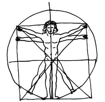 156 Igriva arhitektura priroc nik za izobraževanje o grajenem prostoru dejavnosti Ogledamo si slikovni material in spoznamo razmerja človeškega telesa (glej sliko 7) Modulor.