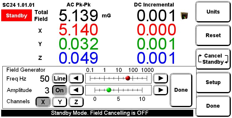 6.12 Field Generator The field generator function enables advanced users to make test fields that aid the diagnosis and troubleshooting of magnetic field problems.