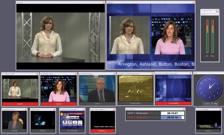 Multi-View Monitor Included on all models Full Motion Monitoring of Program, Preview and Sources Every Slate includes on-screen monitoring of preview, program and sources in full motion video.