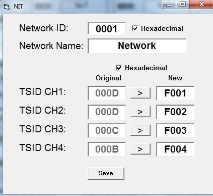 8.3.3. NIT-processing (Network Information Table) In order to avoid collisions or double allocation with the original ONID, we recommend to change the TSID of the converted transponders.