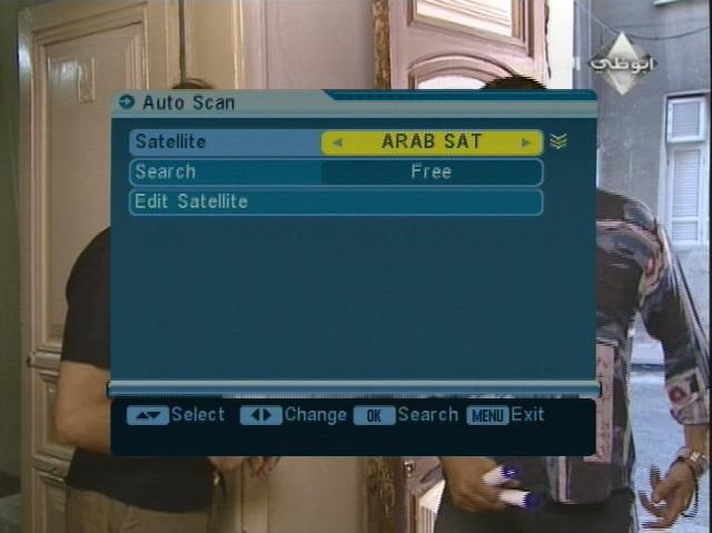 Installation 2.1 Autoscan (1) Select autoscan and press OK to open the autoscan menu. (2) Press OK to open the satellite list. Now select the satellite you would like to scan for.