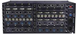 ALFAtron MMX88A** Modular matrix switcher cage 8x8 at 2U high with Audio break-away switching, RS232, Button & optional TCP/IP controlling, backlit buttons Redundant power supply Modular Matrix