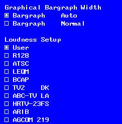 incoming signals with, the bargraph width and the loudness scale.