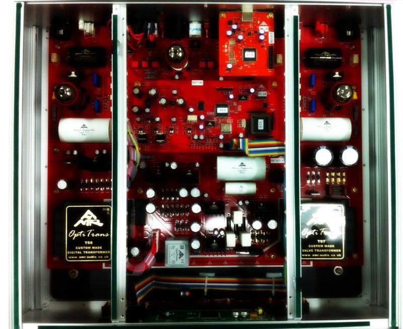 Here is the internal shot of the DP-777. The bottom section is all power supply; in the middle is the Digital Engine; top part is the Digital Inputs; middle top right is the Asynch USB module.