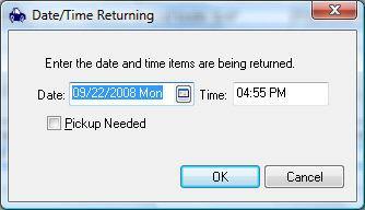 items individually rather than the entire contract. 6. Enter the Date and Time the equipment was returned.