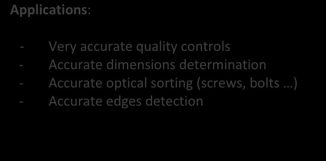 controls - Accurate dimensions determination - Accurate optical sorting