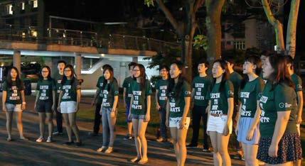 To promote the concert, we held four round-campus performances in the City