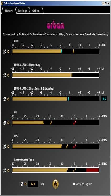 Loudness Metering for This The free Orban Loudness Meter V.2.