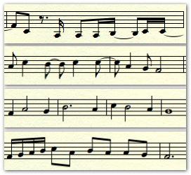 Rhythms 1. in 4/4 2. in 3/4 When notating rhythm combinations of eighth notes and sixteenth notes, keep the division between all beats intact.