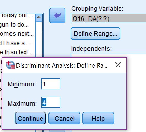 1 Pick/highlight the Dependent Variable from the left column and then click on the arrow to add it to
