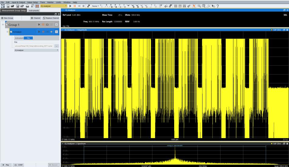 3.3.5 Ramp Up/Ramp Down Perform Data Capture in the IQ Analyzer of the VSE as described before Next Zoom IN to the required start and stop of frame Fig.