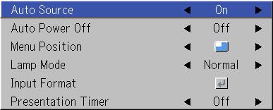 Setup Select menu name Setup. See Menu Operation Method on Page E-33 for information about performing menu operations. The item name display will differ depending on the input signal.