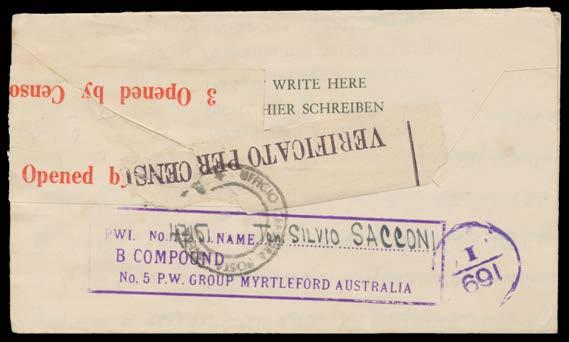 'POW/MURCHISON' cachet x4 (two variants), mostly by air, four with the original letters, condition variable.