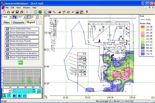 HoneyComb is Windows XP (Tablet/PC or ipaq/pc) interferencemapping software designed for use with the BumbleBee -TABLET spectrum analyzer system.