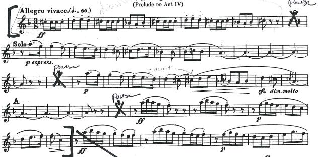 OBOE Prepared piece (below) Carmen Suite No. 1, No.