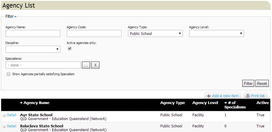 Update Agency Personnel Details STEP 1 STEP 2 Navigate to Manage Agency. Select the Detail link next to agency.
