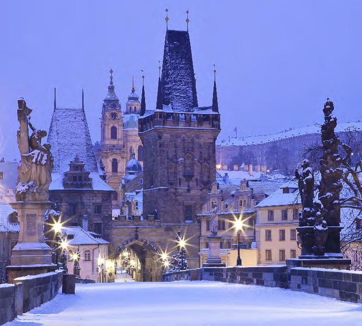 Above: the Baroque Charles Bridge under winter snow Below: Prague s astronomical clock adorns the southern wall of the Old Town City Hall; and Haymaking, Pieter Brueghel the Elder, in The Lobkowicz