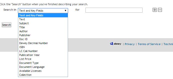 The Advanced search lets you change the field that is being searched.