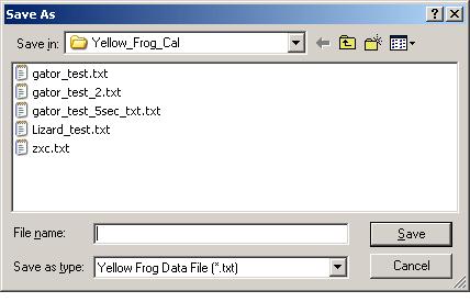 Create a file name and enter it to start saving data.