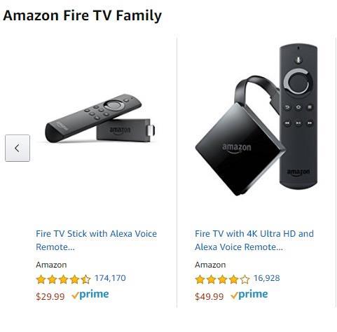 Amazon Fire TV Depending on your personal viewing preferences, Amazon offers