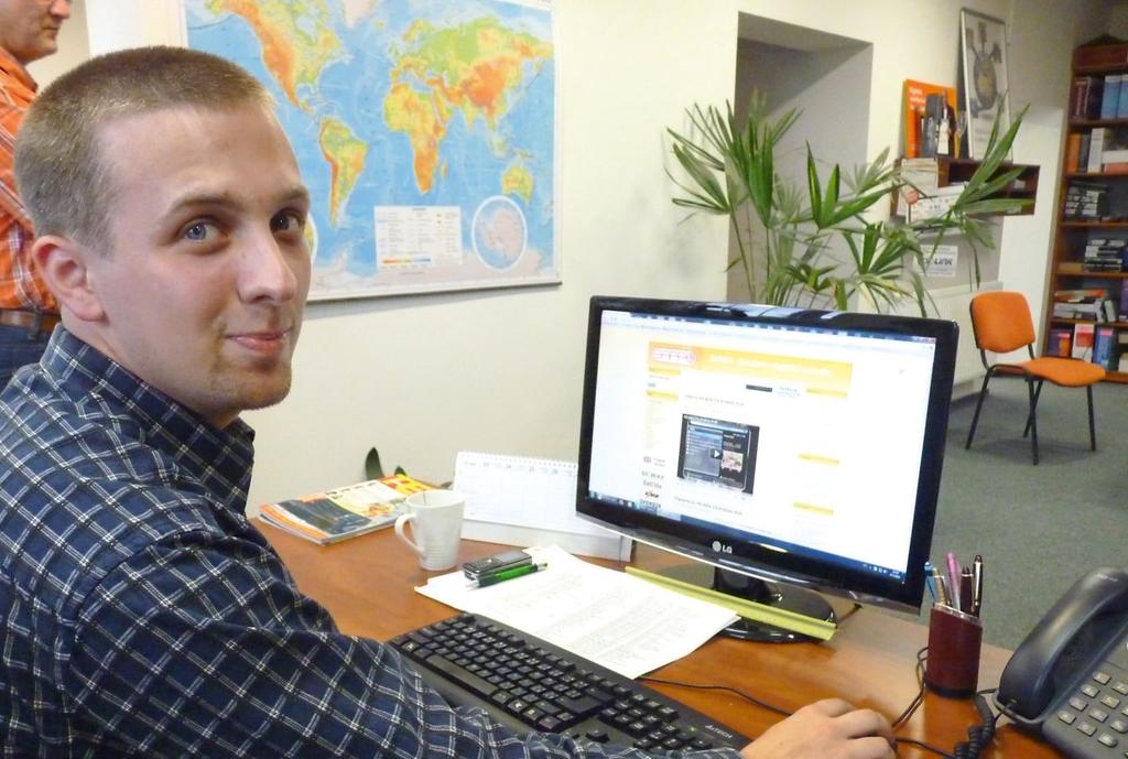 You can see SAPRO s website on his monitor (www.sapro.cz) that he also maintains. I also translate the user manuals, says Marek who is fluent in English and German. 4.