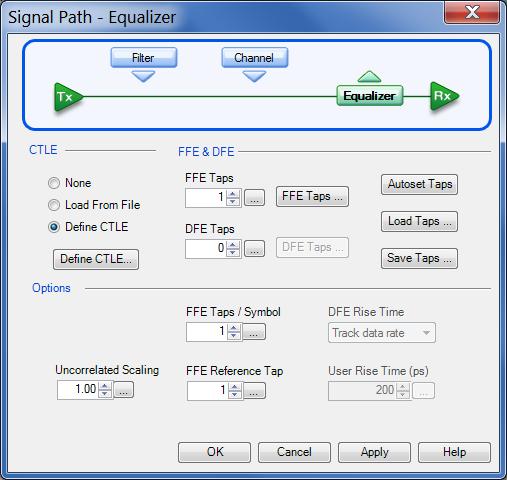 Operating basics Continuous Time Linear Equalizer (CTLE) To learn about setting up the Equalizer, see: Continuous Time Linear Equalizer CTLE (see page 46) Equalizer Taps (see page 48) Uncorrelated