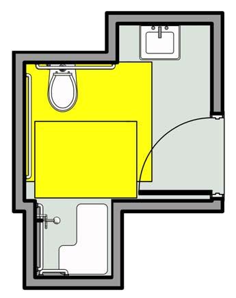 Recessed Fixture Toilet with Transfer Shower