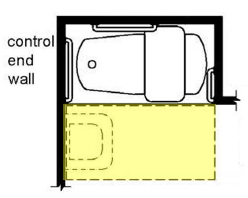 63 Bath Tub (removable seat) Position of removable seat in tub not specified.