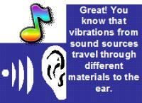 that vibrations from sound sources travel through different materials to the ear Ask children to listen carefully for sounds they can hear which are made outside the classroom.