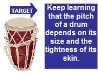 number of drums to show how the pitch of a drum varies with size and, if possible, how it can be changed by tightening the
