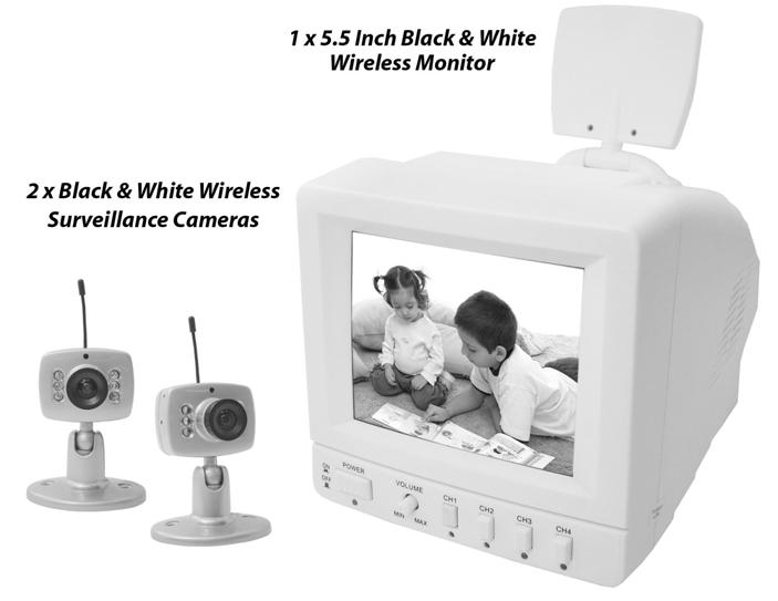 MODEL: 2BWIR Black & White Wireless Video Surveillance System INSTALLATION MANUAL V1.0 N517 Camera Monitor - Compact 2.4 GHz Mini Black & White Camera - 5.