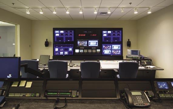 At the core of production control is a Sony MVS-8000 switcher.