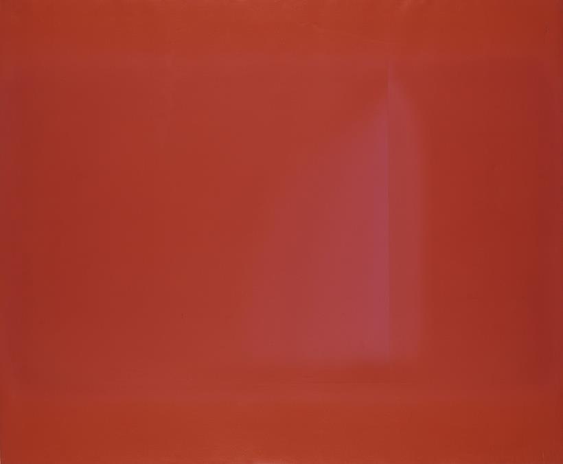 5. Gustav Gnamuš: LAMBADA 7050 A Slika 5: Gustav Gnamuš: LAMBADA 7050 A (Rdeča slika: Rdeči angstreni); 1975; Akril na platnu; 145,5 X 175,4 cm; Moderna galerija Ljubljana Gustav Gnamuš je