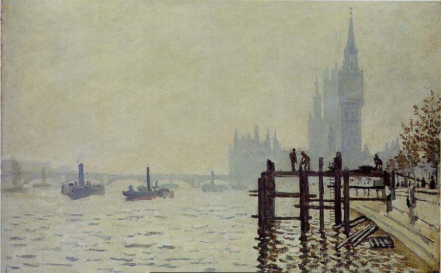 1. Claude Monet: Temza pod Westminstrskim mostom/the Thames below Westminster Slika 16: Claude Monet: Temza pod Westminstrkim mostom/the Thames below Westminster; 1871; Olje na platnu; 47 X 72,5 cm;