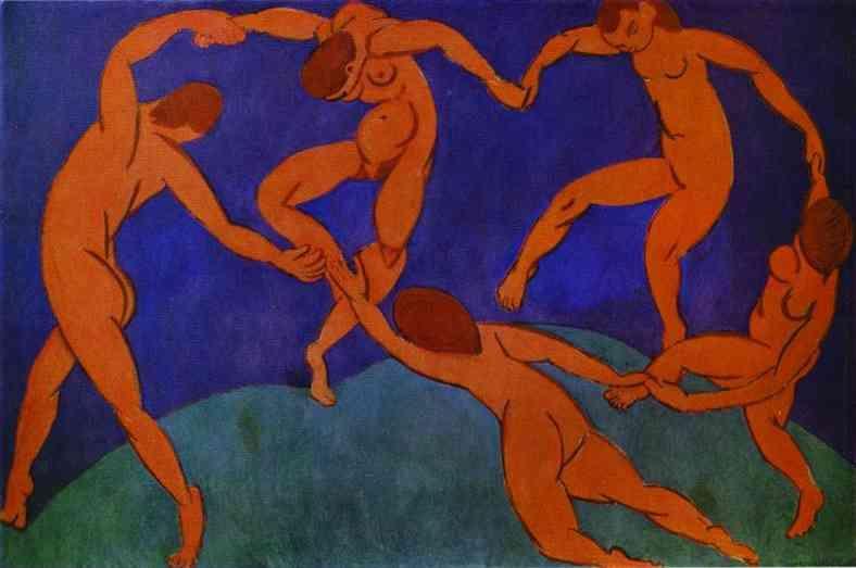 4. Henri Matisse: Ples/Dance Slika 34: Henri Matisse: Ples/Dance; 1909; Olje na platnu; 259, 7 X 390,1 cm; Museum of Modern art New York Henri Matisse je naslikal dve verziji slik Ples.