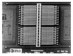 The first surface micromachined product. ADXL50 The first surface micromachined product was introduced by Analog Devices in 199x (1?).