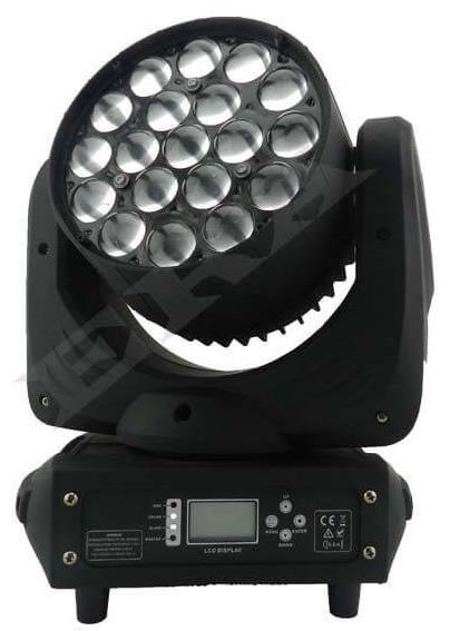 19x12W Led Zoom Moving Head Lighting YY-L1912Z Voltage: AC100-240V, 50/60HZ Light Source: 19PCS x 12W full-color high-power LED(RGBW 4 in 1) Power: 280W Channel Mode: 15CH Dimmer :0-100%, four