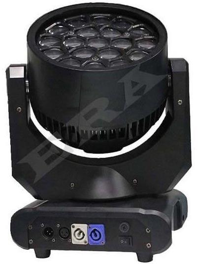 19x12W bee eye Led Moving Head YY-L1912 Voltage:AC100-240V 50/60Hz LAMP SOURCE:19 12W RGBW LEDs Color temperature:2500-8000 k Three operating modes: beam, FX (Kaleido effects) Front Lens