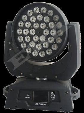 36*10W Led Moving Head YY-L3610 -Input voltage: 90-240V, 50-60Hz -Light source: 36 pcs 10W RGBW 4 in 1 Tianxin LEDs