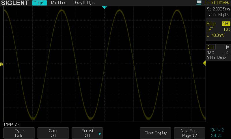 Normally, this mode can provide the most vivid waveform to view the steep edge of the waveform (such as square waveform).